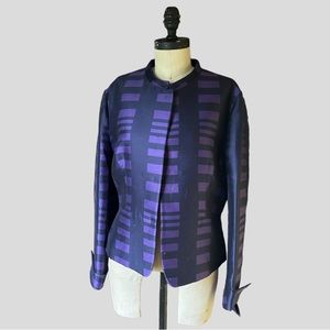 Max Mara geometric Pattern Peplum Jacket in Purple 14